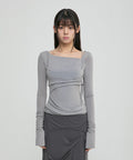 FLAREUP - Layered Bustier Long Sleeve / Gray