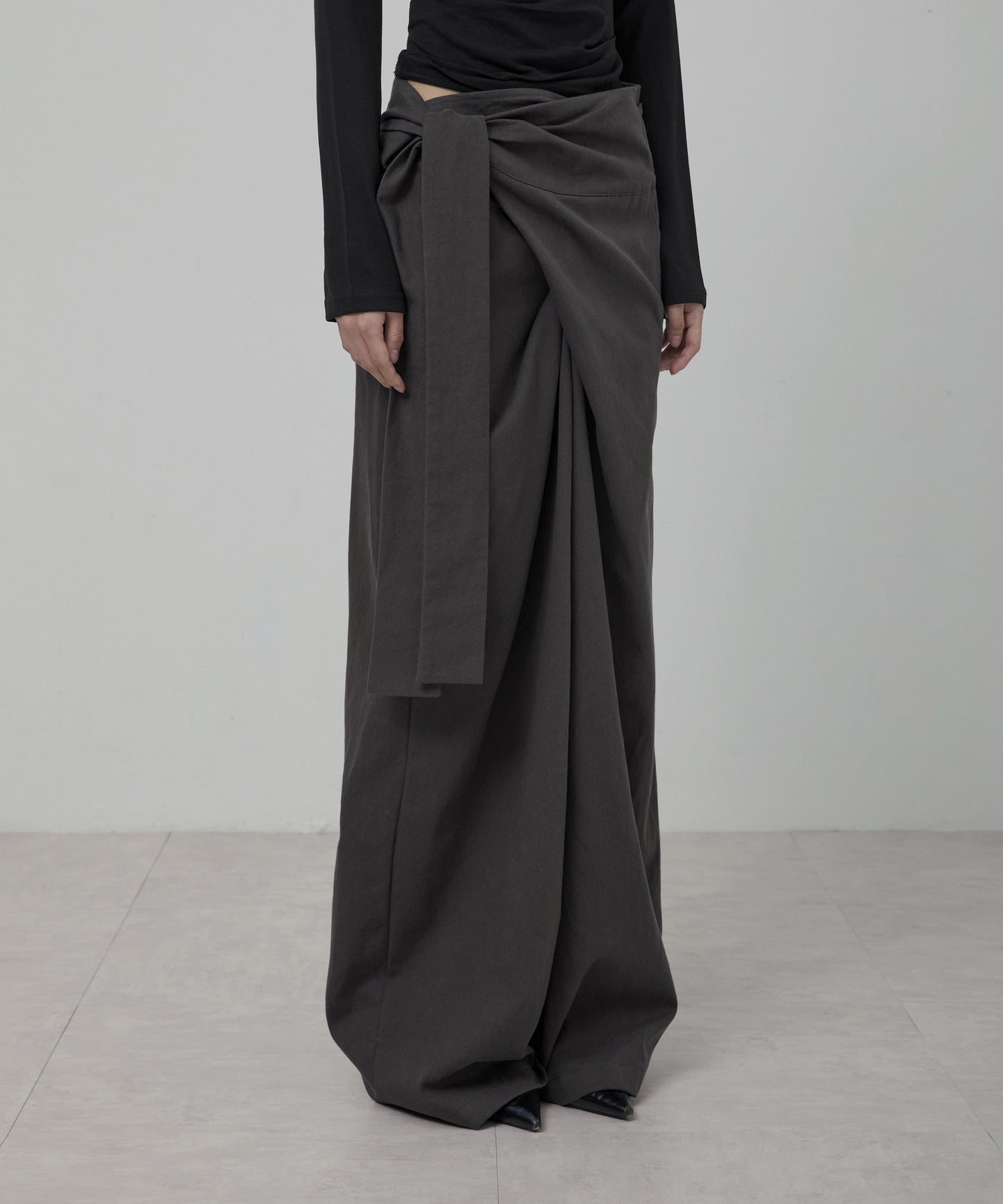 FLAREUP -  Layered Wrap Trousers / Charcoal