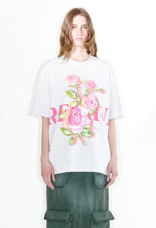 OPEN YY -  PREMIUM ROSE TEE, GRAY