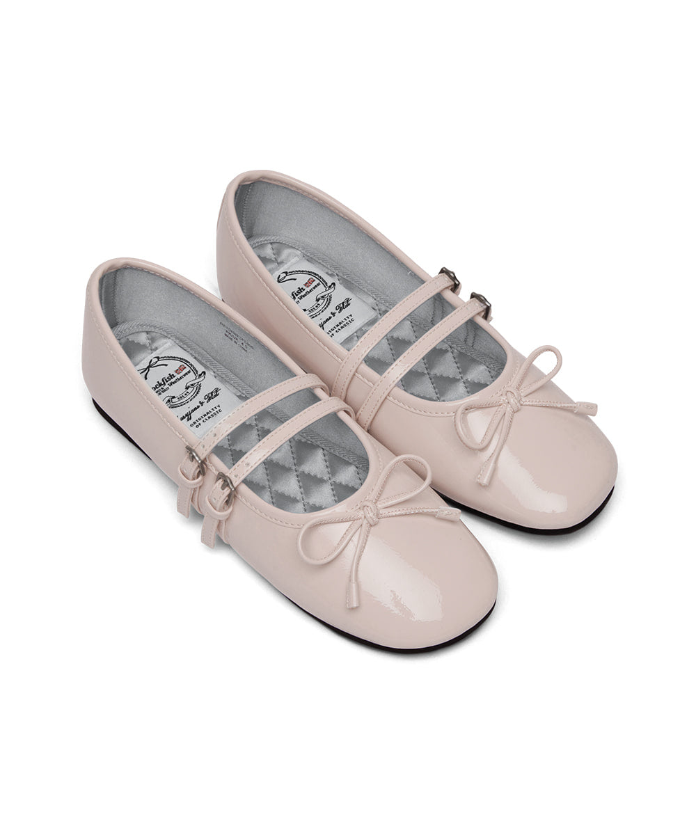 ROCKFISH WEATHERWEAR - SQUARE TOE TWO STRAP MARYJANES(ENAMEL) PINK
