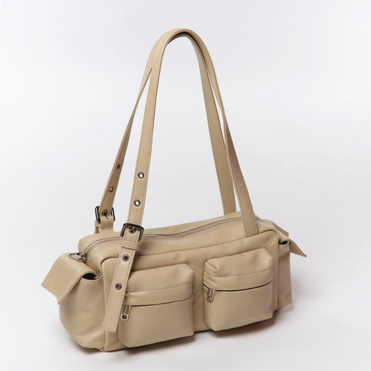 SAMO ONDOH - pocket utility bag M nappa milktea