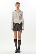 PAIN OR PLEASURE -  VIVIAN SCARF SHIRT beige