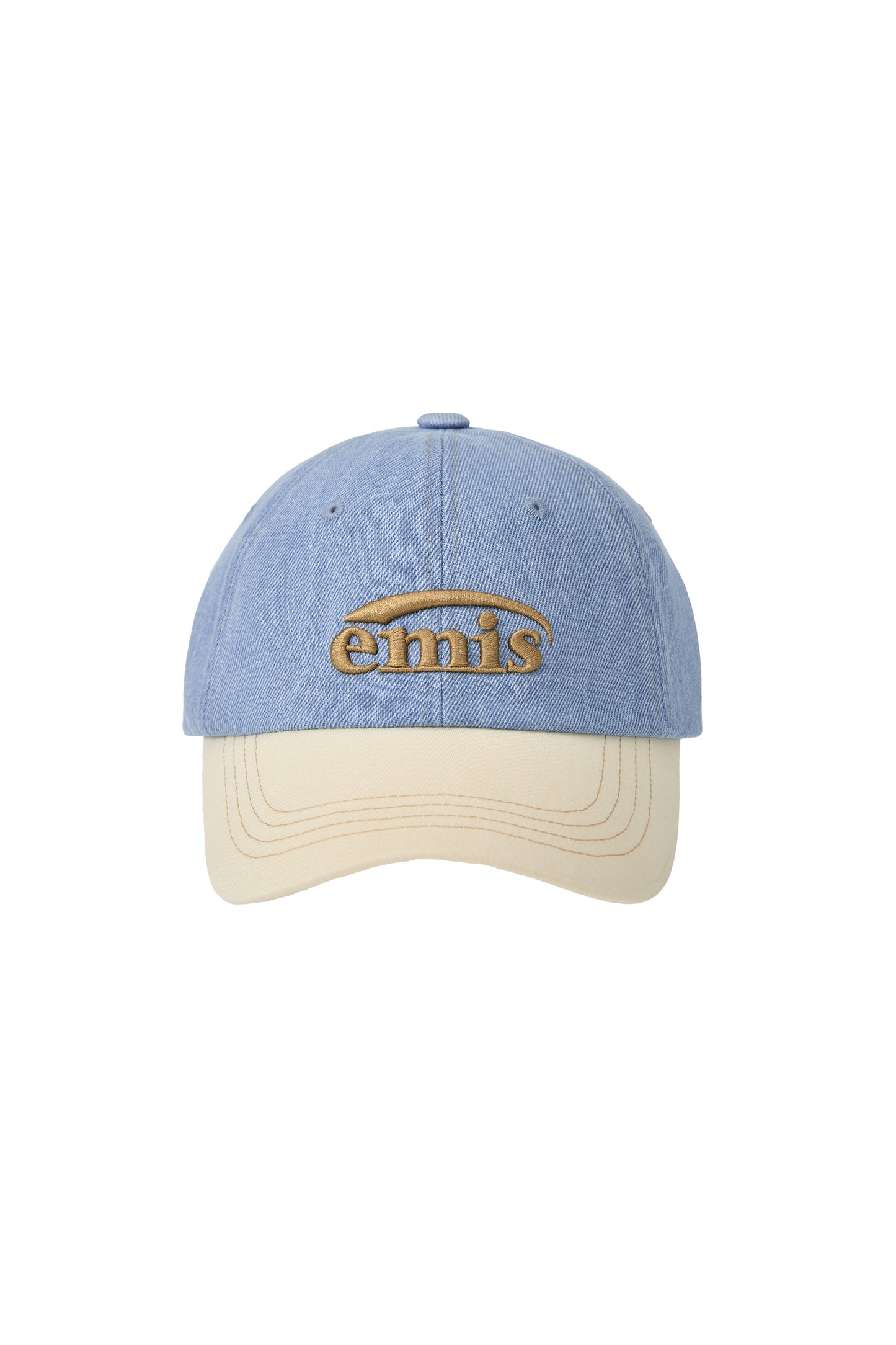 EMIS - WASHED DENIM BALL CAP-LIGHT BLUE DENIM/CREAM