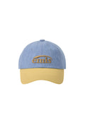 EMIS - WASHED DENIM BALL CAP-LIGHT BLUE DENIM/YELLOW