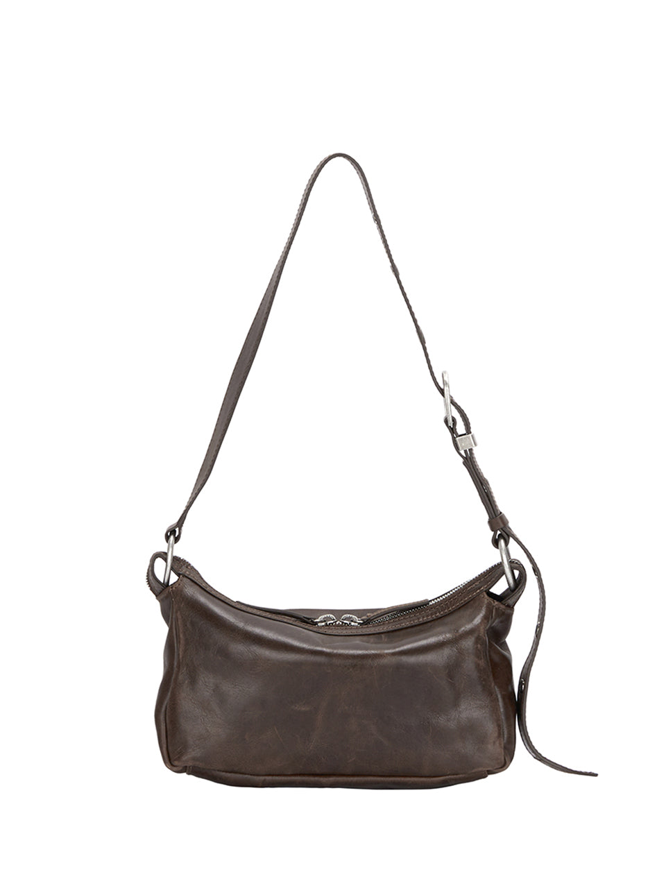 MARGESHERWOOD - OUTPOCKET HOBO MINI_washed brown pull-up