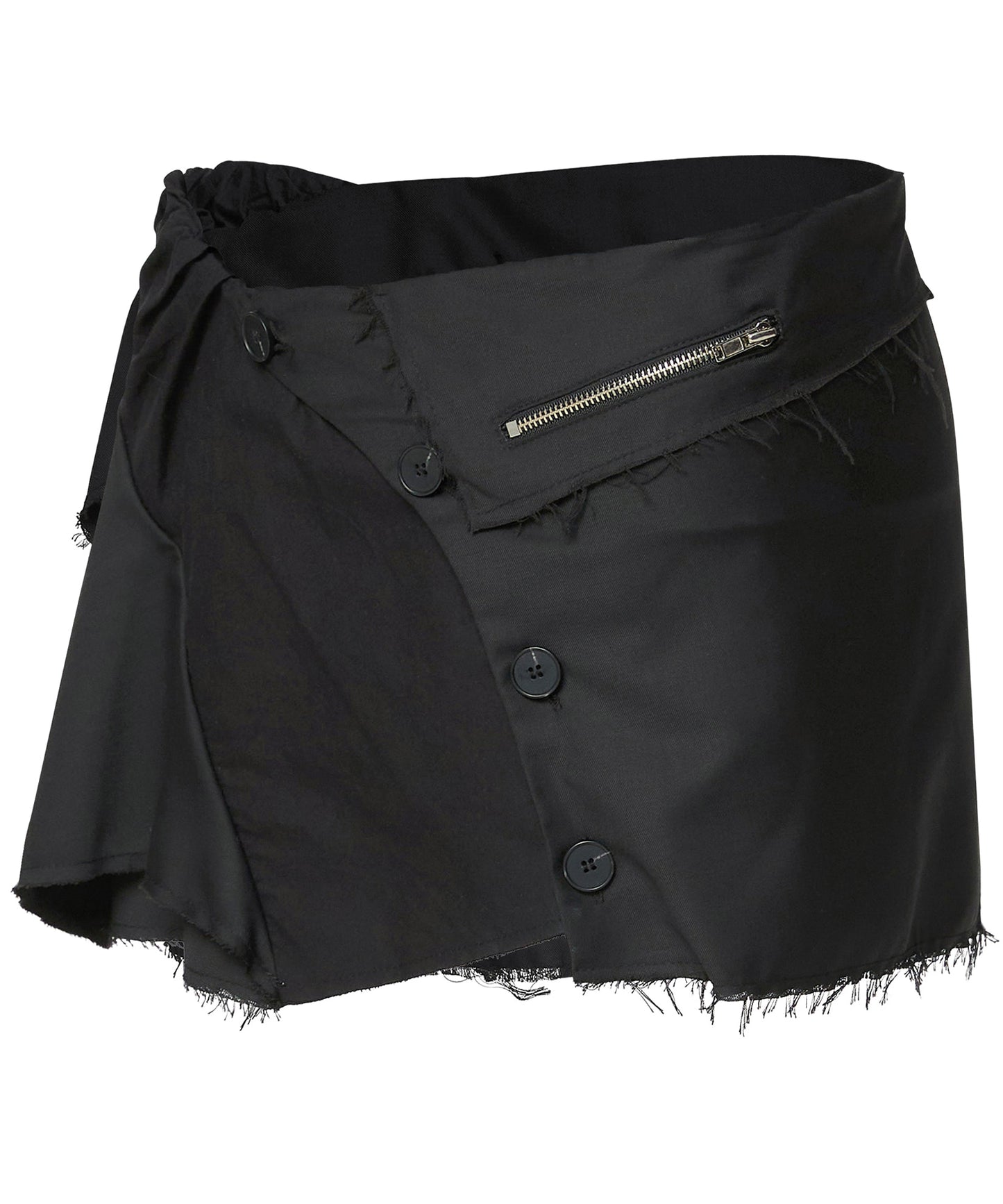 FLAREUP -  Asymmetrical Layered Mini Skirt / Black