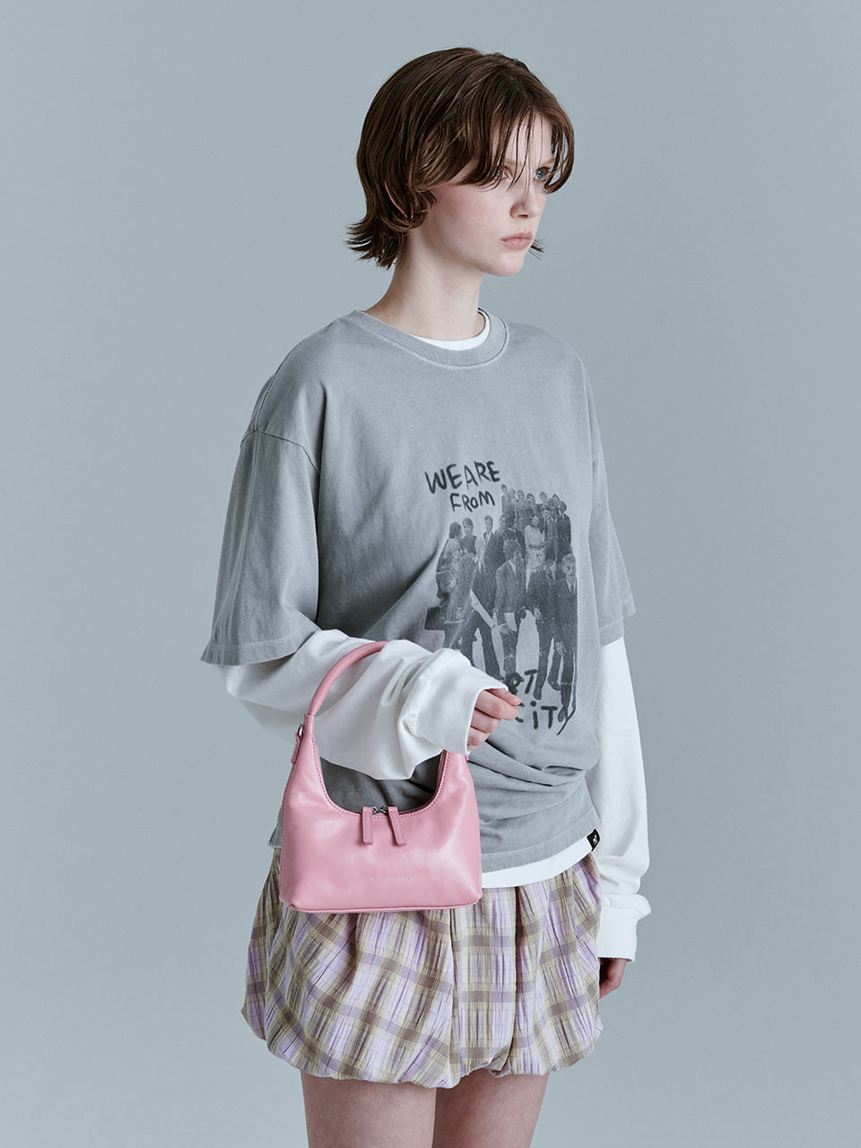 MARGESHERWOOD - HOBO MINI+STRAP_candy pink glossy plain