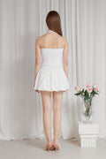 PAIN OR PLEASURE -  TULIP MINI SKIRT white