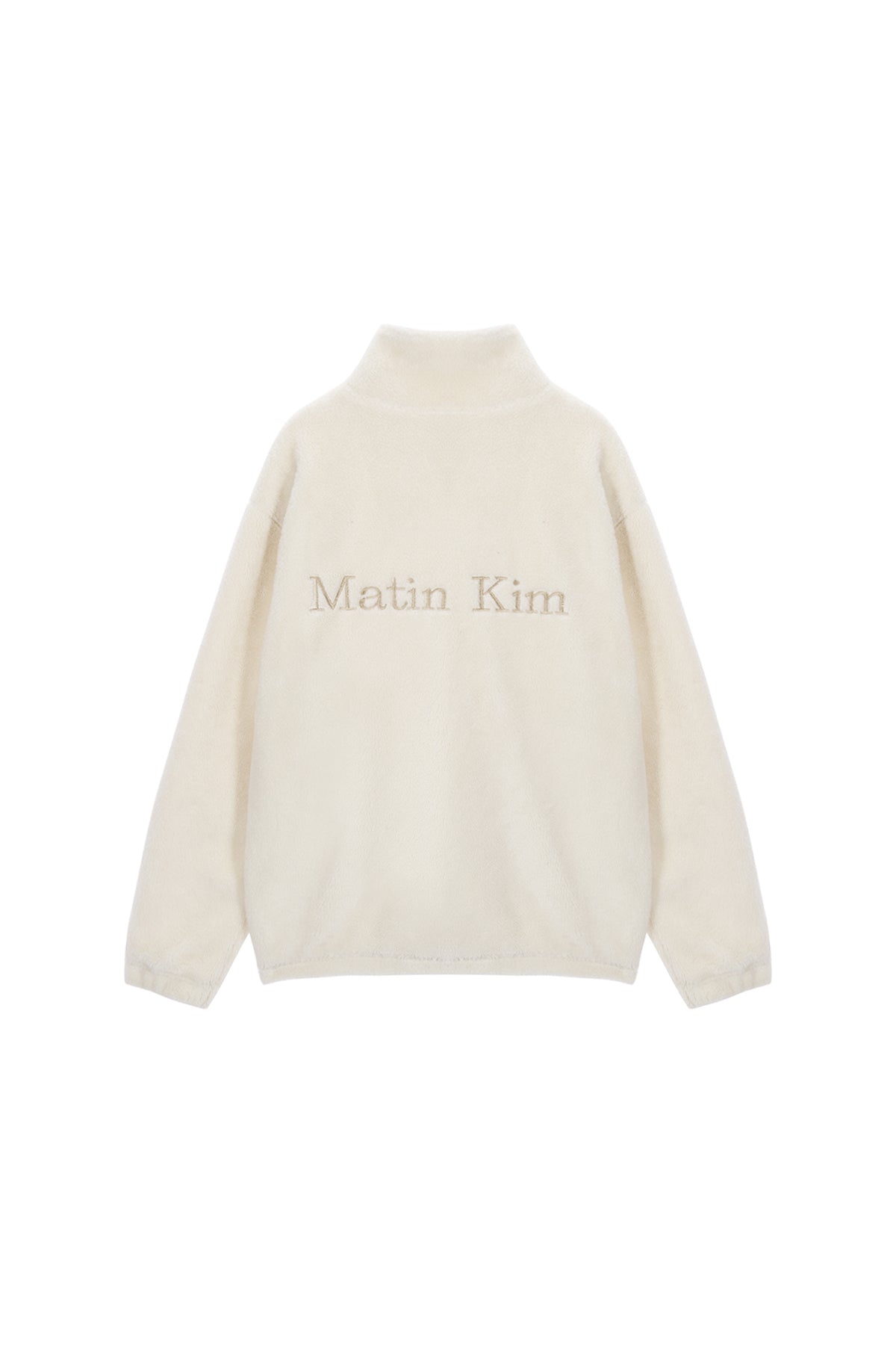 MATIN KIM -  MATIN FLEECE HIGH NECK JUMPER IN IVORY