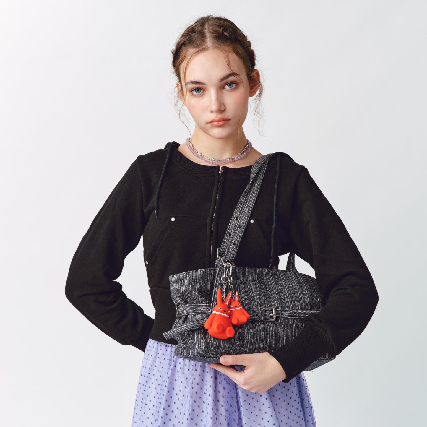 SAMO ONDOH - le belt bag M stripe gray