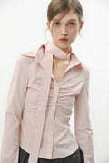 PAIN OR PLEASURE -  VIVIAN SCARF SHIRT pink