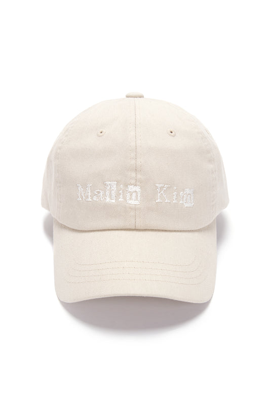 MATIN KIM - LOGO SCRAP BALL CAP IN LIGHT BEIGE