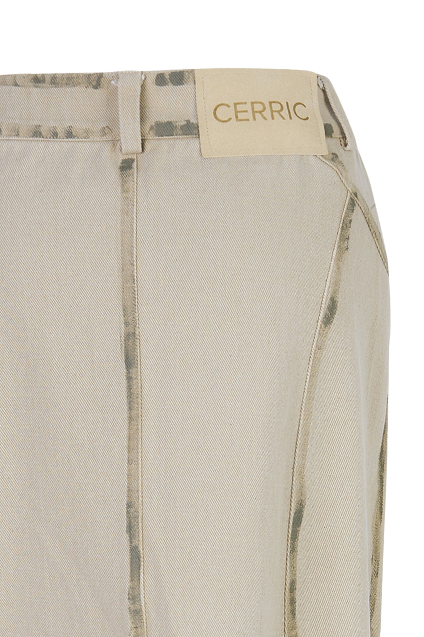 CERRIC -  DENIM SCOTCH SKIRT / BEIGE