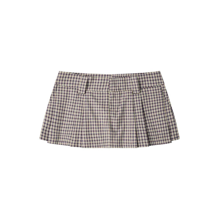 PUSH PUSH - GINGHAM MINI SKIRT / Mauve Gingham