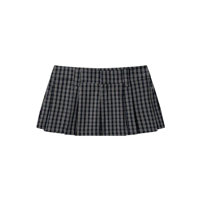 PUSH PUSH - GINGHAM MINI SKIRT / Golden Noir Gingham