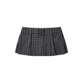 PUSH PUSH - GINGHAM MINI SKIRT / Golden Noir Gingham