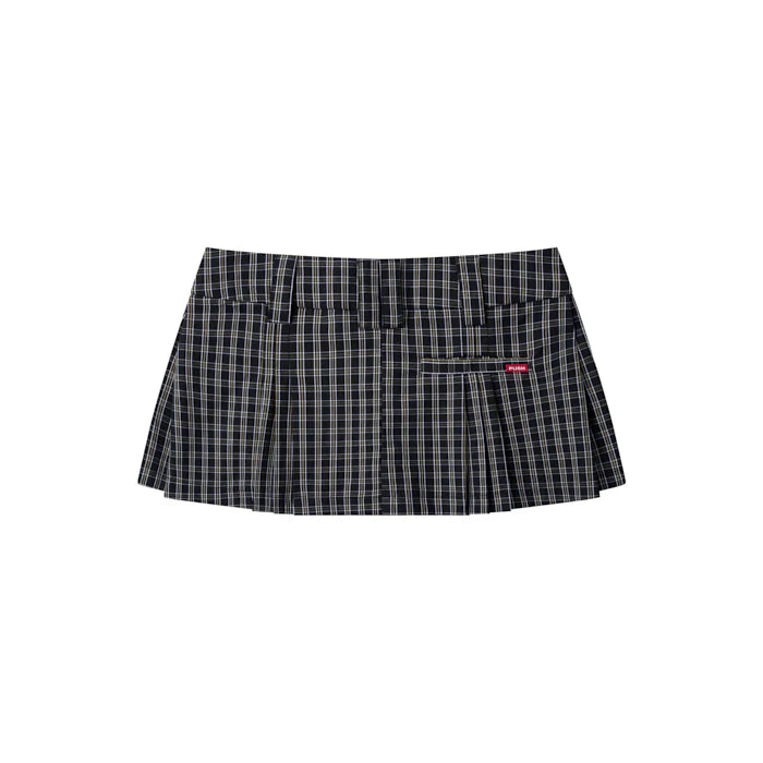PUSH PUSH - GINGHAM MINI SKIRT / Golden Noir Gingham