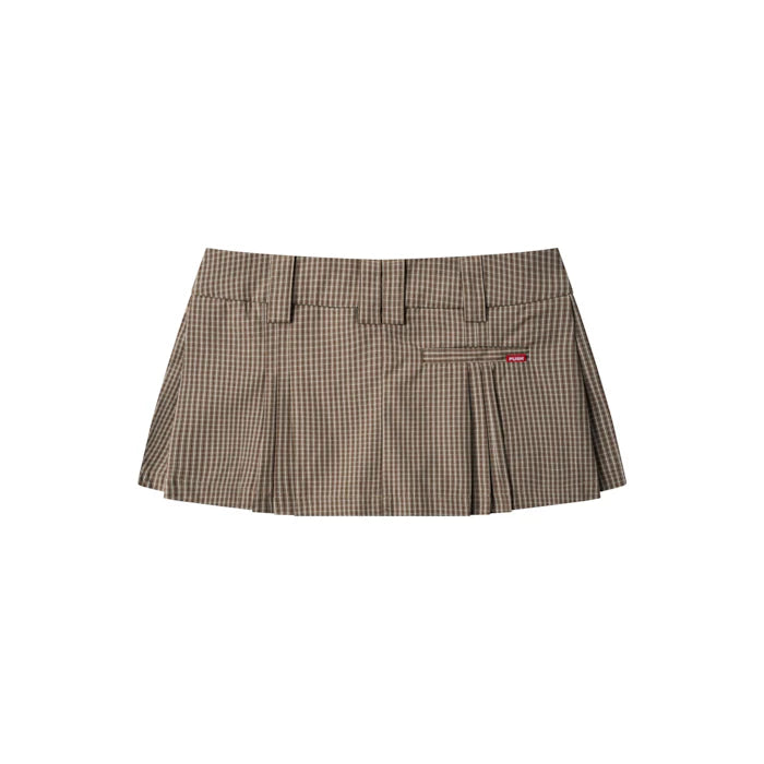 PUSH PUSH - GINGHAM MINI SKIRT / Brown