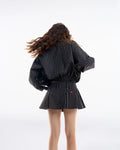PUSH PUSH - GINGHAM MINI SKIRT / Golden Noir Gingham