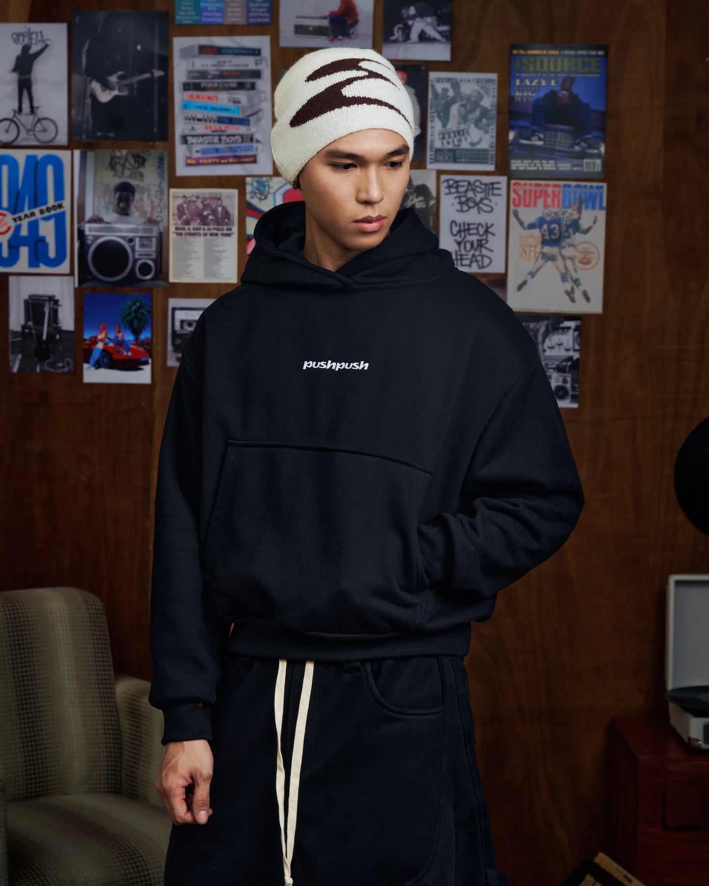 PUSH PUSH - PP CORE HOODIE / Black