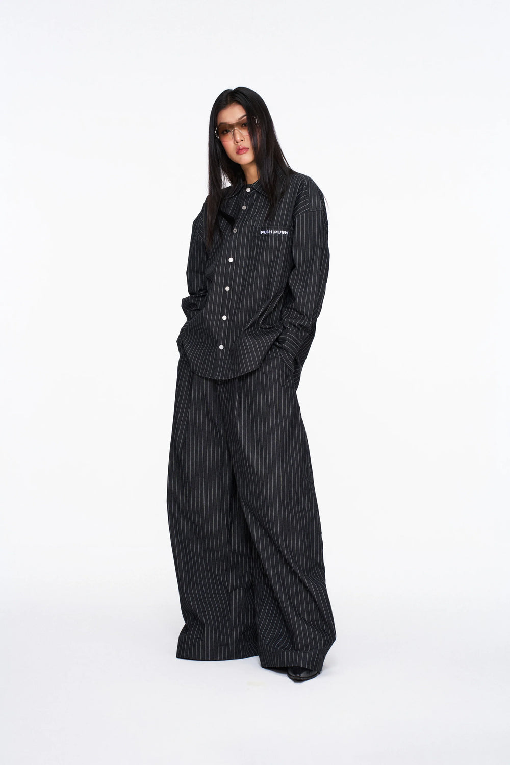 PUSH PUSH - ZENDA OVERSIZE SHIRT / Black