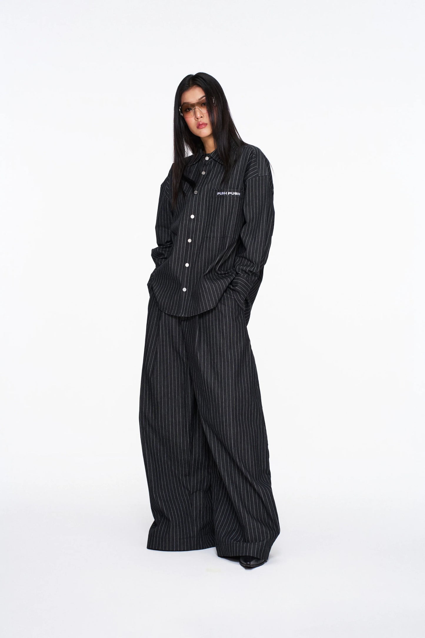 PUSH PUSH - ZENDA OVERSIZE SHIRT / Black