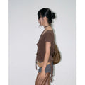 UYU.LABEL - Hikari Ruffle Top with Thin Scarf / Brown
