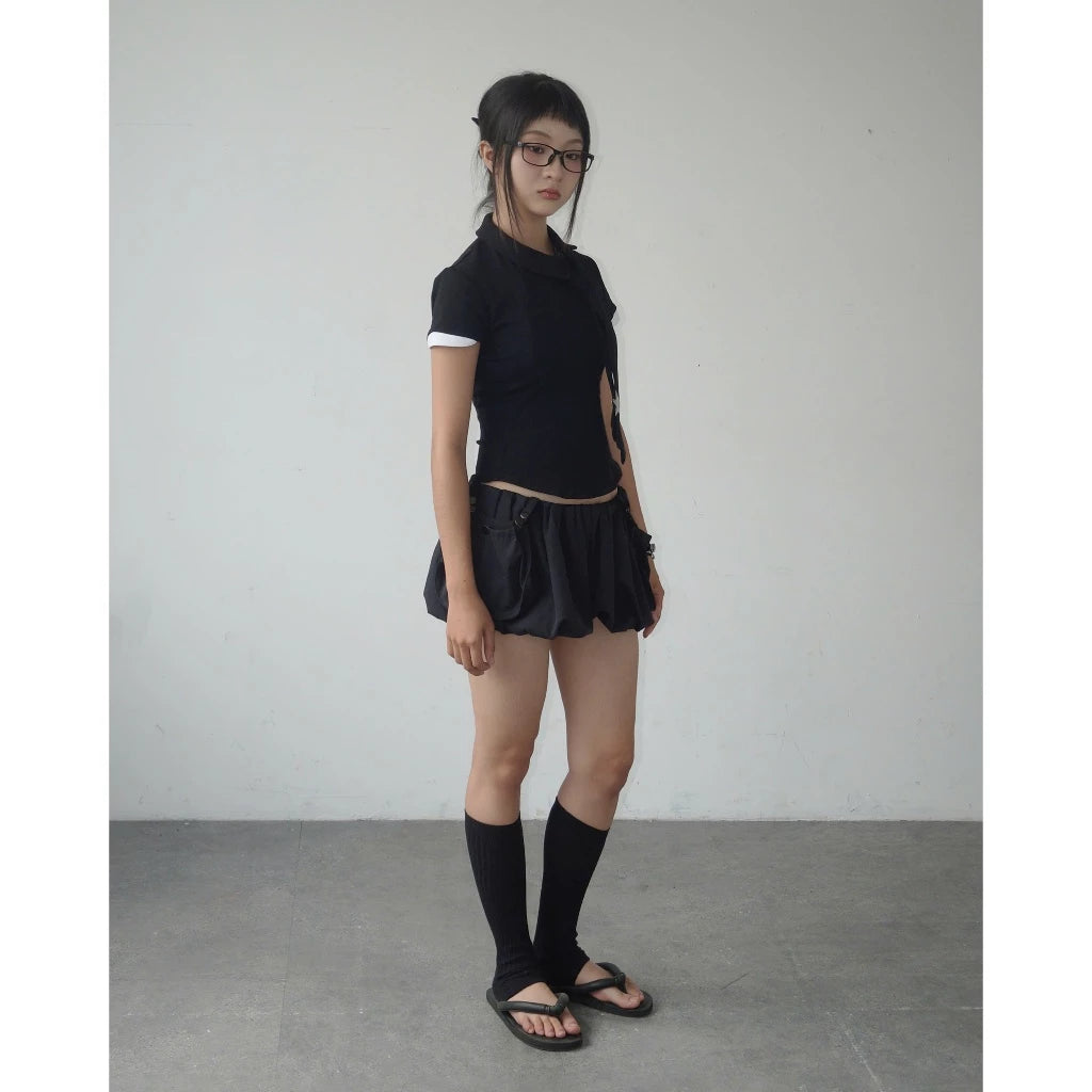 UYU.LABEL - Shugo Asymatrical Collar with Tie (2 Colors)