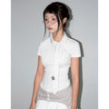 UYU.LABEL - Shugo Asymatrical Collar with Tie (2 Colors)