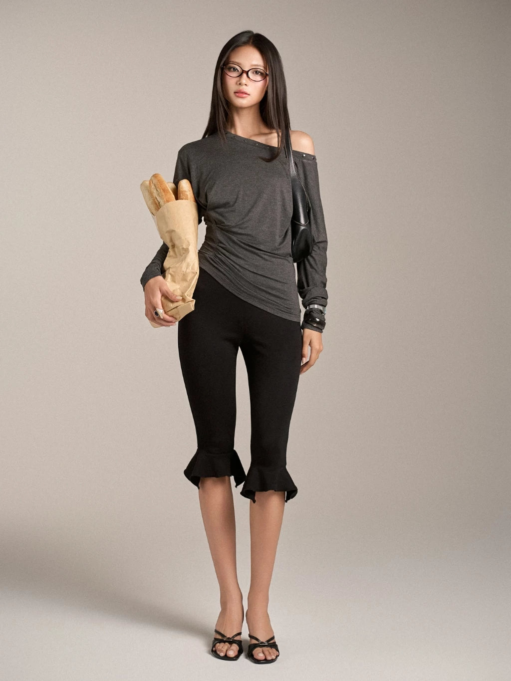 Mia Ritta - Zuri Top / Charcoal