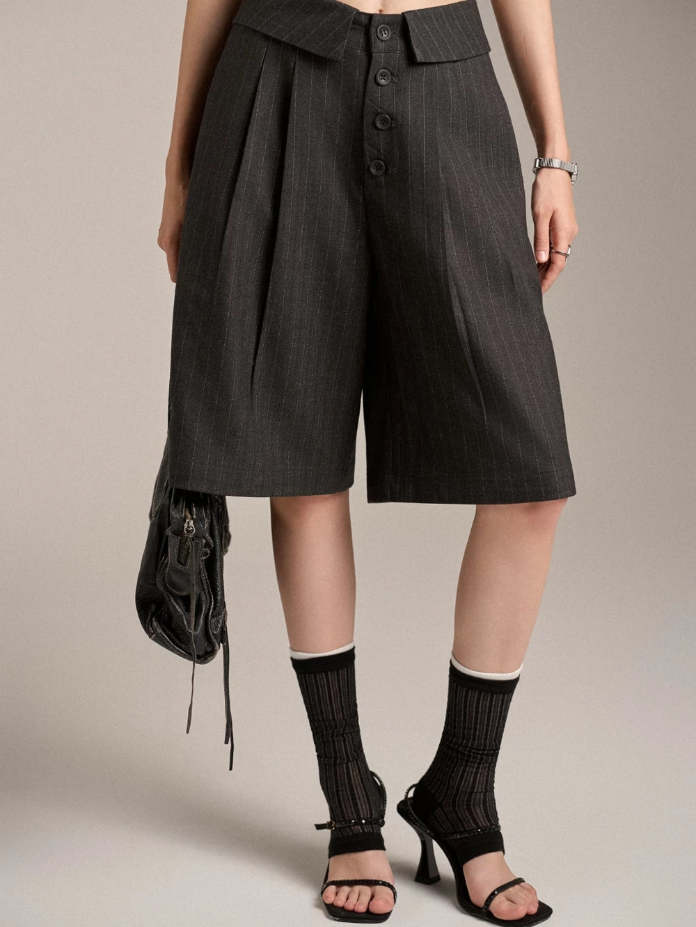 Mia Ritta - Carol Pants / Dark Grey Stripe