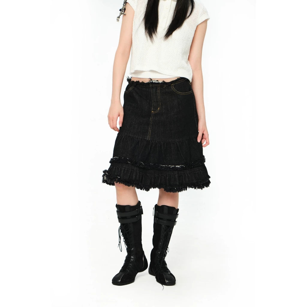 UYU.LABEL - Neko Denim Skirt
